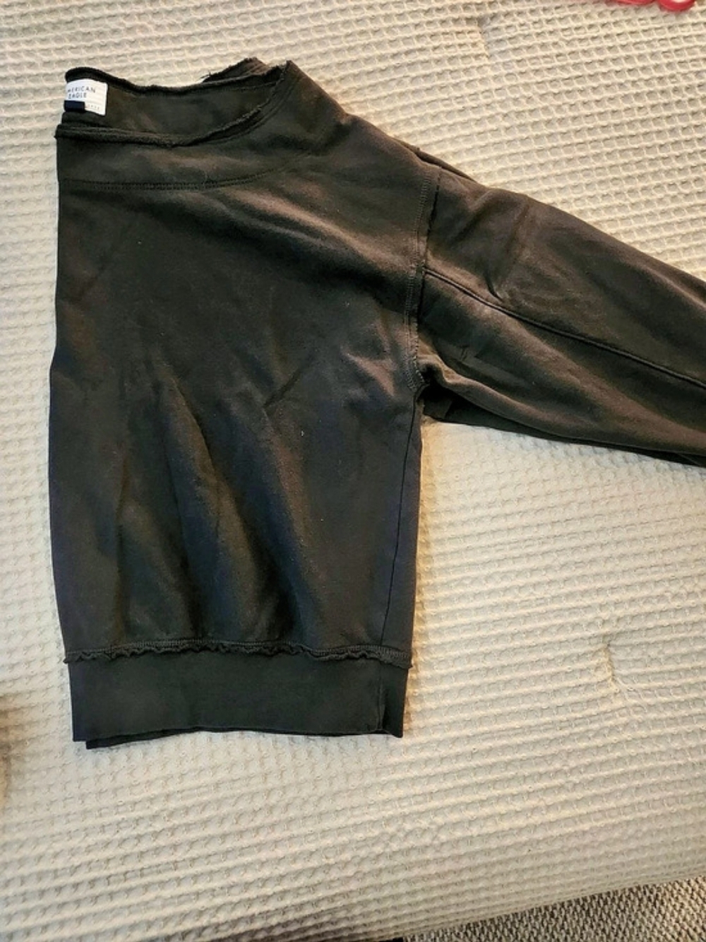 Women's Size M American Eagle Off-the-Shoulder Sweatshirt -charcoal Grey